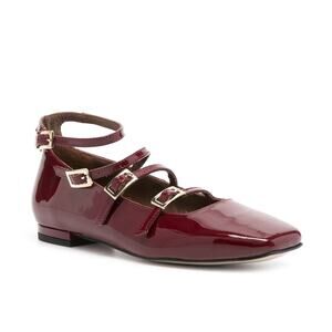 Alohas Luke Multi-Strap Ballerina Shoes Onix Wine Burgundy - 8